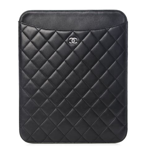 chanel ipad case black